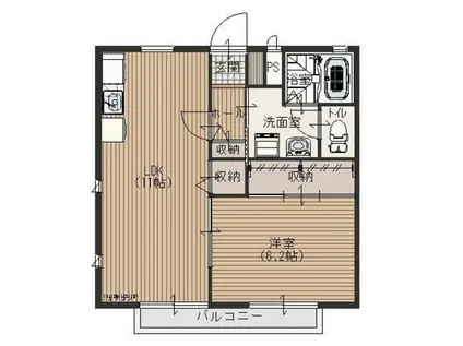 ステップステージ(1K/2階)の間取り写真