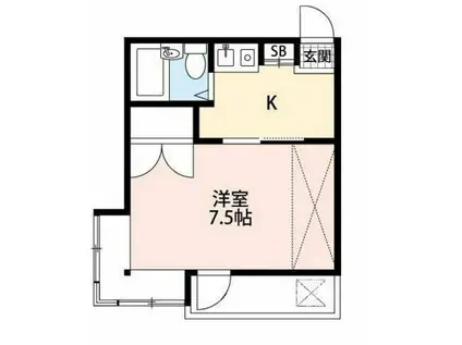 ドルフ西所沢(1K/1階)の間取り写真