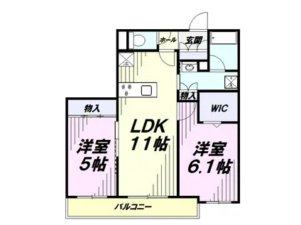 ベルウッドレジデンス2号館(2LDK/2階)の間取り写真