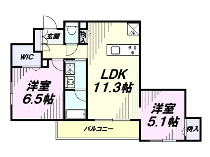 ベルウッドレジデンス2号館(2LDK/3階)の間取り写真