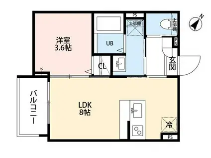 ROBOT HOME 東所沢Ⅲ(1LDK/1階)の間取り写真