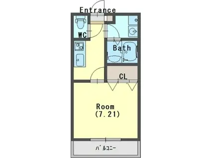 ジーメゾン新狭山サウス(1K/1階)の間取り写真