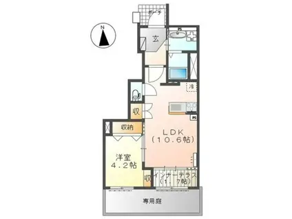 ルーラル パインズ(1LDK/1階)の間取り写真