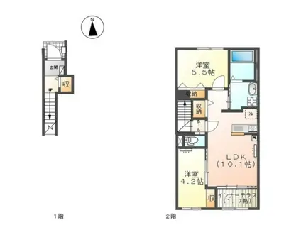 ルーラル パインズ(2LDK/2階)の間取り写真