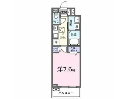 エスポワール(1K/1階)の間取り写真