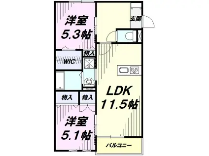 コンフォートプラッツ(2LDK/3階)の間取り写真