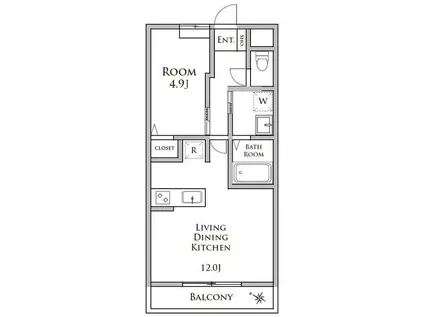 エム シルフィード(1LDK/2階)の間取り写真