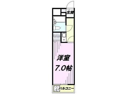 BEL AIR GARDEN Ⅸ(1K/1階)の間取り写真