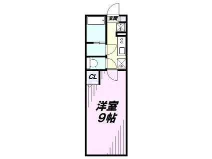 BLOOM所沢TWO(1K/1階)の間取り写真