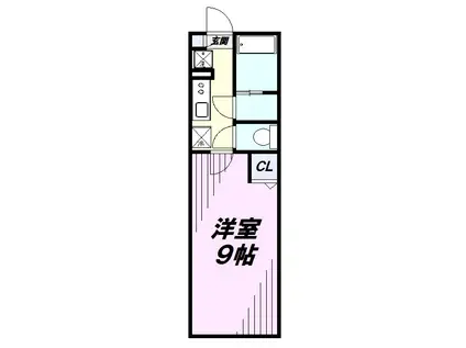 BLOOM所沢TWO(1K/3階)の間取り写真