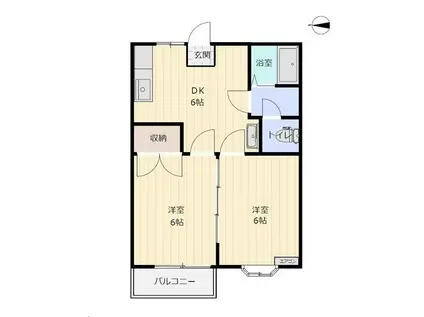 ルネ小手指(2DK/1階)の間取り写真