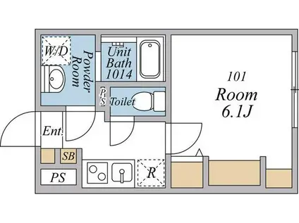 リブリ清瀬2(1K/1階)の間取り写真