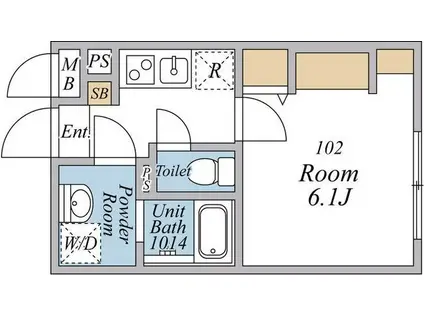 リブリ清瀬2(1K/2階)の間取り写真