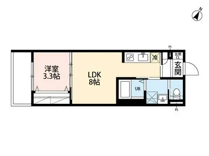 ROBOT HOME 金山町 Ⅲ(1LDK/2階)の間取り写真