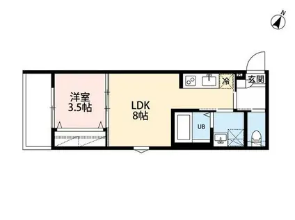 ROBOT HOME 金山町 Ⅲ(1LDK/2階)の間取り写真