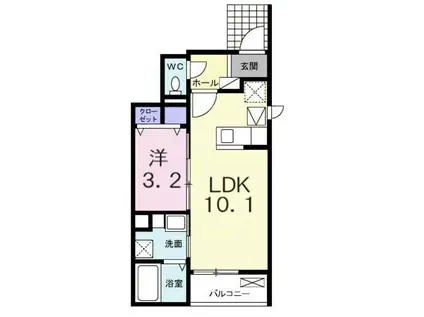 ベル カルム(1LDK/1階)の間取り写真