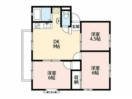 エスポワール今福(3DK/1階)の間取り写真