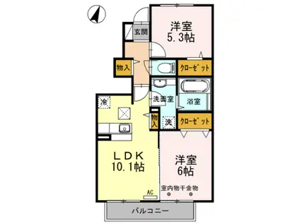 EST VILLAGE(2LDK/1階)の間取り写真