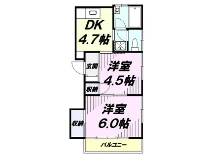 サンコーポ(2K/2階)の間取り写真