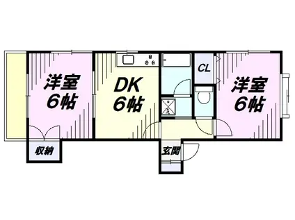 アーガスヒルズ16(2DK/3階)の間取り写真
