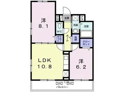 エーデルシュタイン(2LDK/3階)の間取り写真