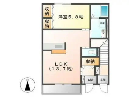 ルミナスA(1LDK/1階)の間取り写真