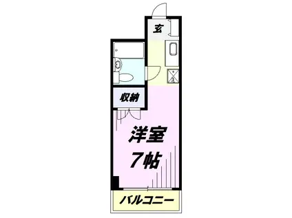 K&K所沢(ワンルーム/2階)の間取り写真