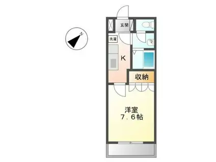 チェリーブロッサム(1K/2階)の間取り写真