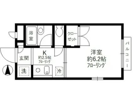 カーサ上石神井(1K/2階)の間取り写真