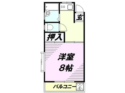 ファミール西所沢(1K/2階)の間取り写真