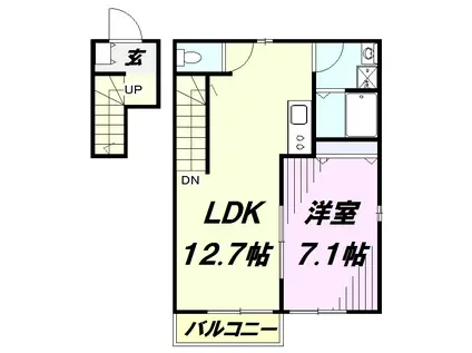 ネクストNT(1LDK/2階)の間取り写真