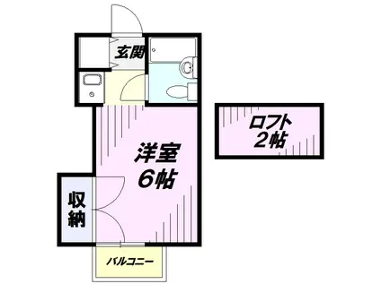 DREAM新狭山(1K/2階)の間取り写真