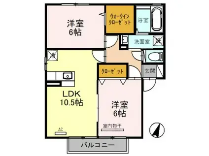 マインフォレスト(2LDK/2階)の間取り写真