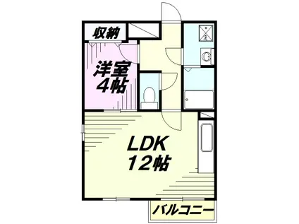 パークヒルズ小手指(1LDK/2階)の間取り写真