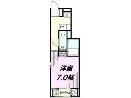 エンジョイ(1K/1階)の間取り写真