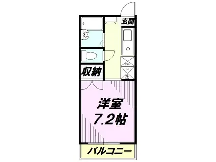 ドミール犬目(1K/2階)の間取り写真