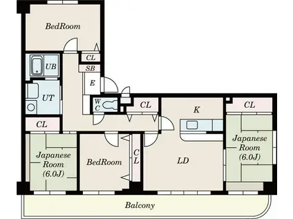 コスモリード八王子(4LDK/5階)の間取り写真