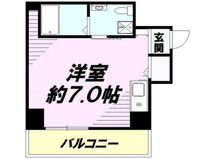 コアハイム八王子(ワンルーム/2階)の間取り写真
