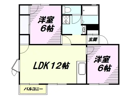 グリーンフレグランス(2LDK/2階)の間取り写真
