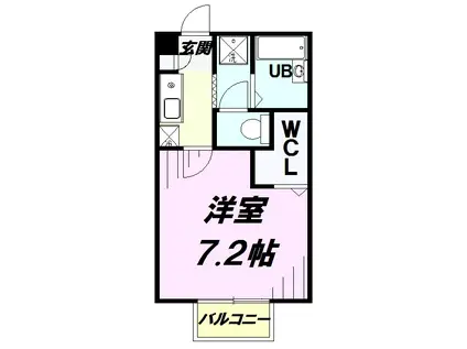 エクセルせいざんⅡ(1K/1階)の間取り写真