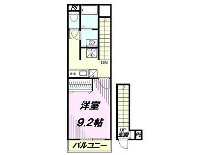 リブリ・ショコラ(1K/2階)の間取り写真