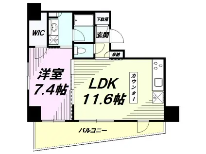 ラグゼナ八王子横山町(1LDK/13階)の間取り写真