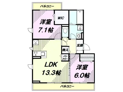 コージーコート・F(2LDK/3階)の間取り写真