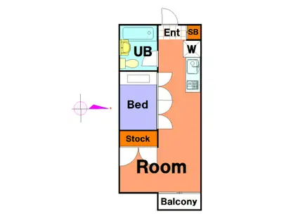 キャンパスクルー(ワンルーム/1階)の間取り写真