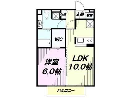 グリーンヒル(1LDK/1階)の間取り写真