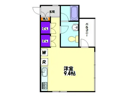 フラッツ・DEN(ワンルーム/3階)の間取り写真