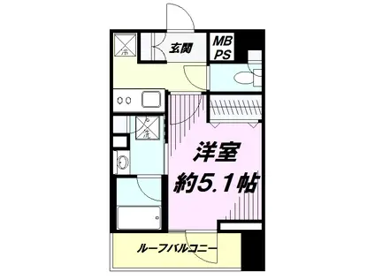 ステージグランデ八王子(1K/6階)の間取り写真