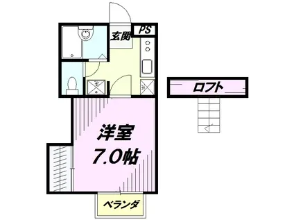 トリコロール・ベルデ(1K/2階)の間取り写真