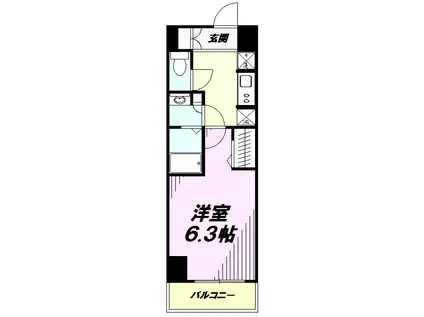 N-STAGE八王子Ⅱ(1K/4階)の間取り写真