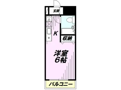 フレックス西八王子(ワンルーム/13階)の間取り写真